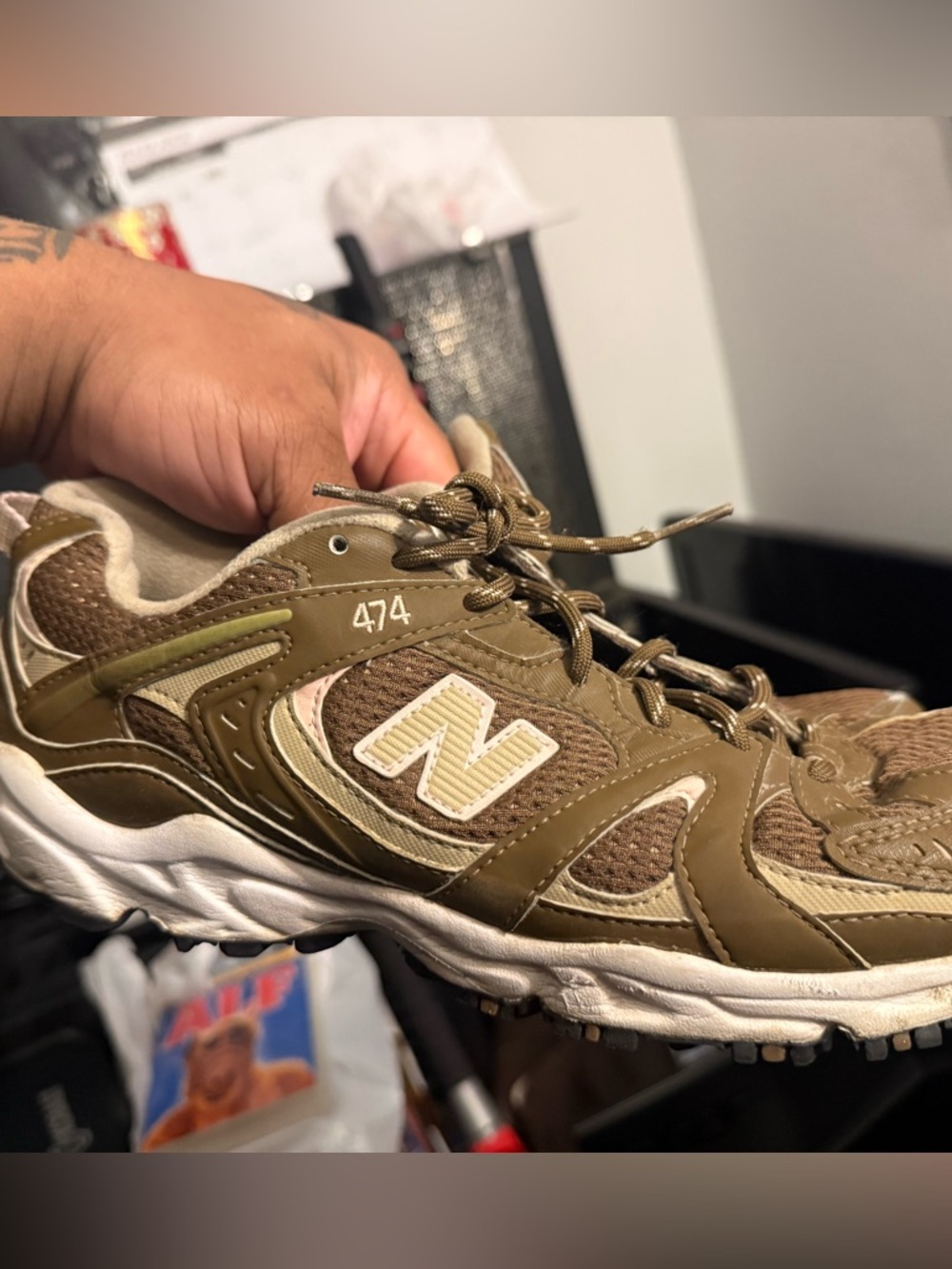 New Balance 474 All Terrain Trail Running Shoes Brown Tan Pink Womens Size 11